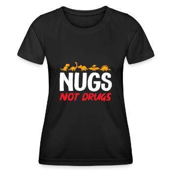 Dino Nuggets Dinosaurier Chicken Nuggets - Frauen Funktions-T-Shirt - Schwarz - Vorne - AI Model Female 172 light (172cm)