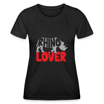 Nashorn Rhino Einhorn - Frauen Funktions-T-Shirt - Schwarz - Vorne - AI Model Female 172 light (172cm)