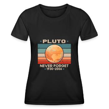 Vintage Never Forget Pluto Retro - Frauen Funktions-T-Shirt - Schwarz - Vorne - AI Model Female 172 light (172cm)