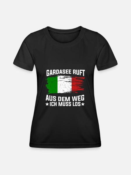 Gardasee Italien Geschenk - Frauen Funktions-T-Shirt - Schwarz