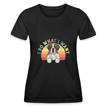 Saint-Bernard Chien Saint-Bernard - T-shirt sport Femme - noir - Devant - AI Model Female 172 light (172cm)