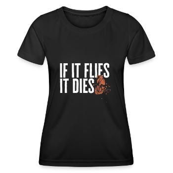 Shooting Skeet Clay Pigeon Shooting - Women's Functional T-Shirt - black - Front - AI Model Female 172 light (172cm)