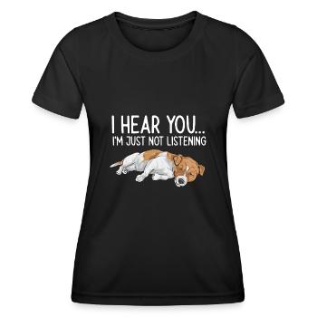 Jack Russell Terrier - Frauen Funktions-T-Shirt - Schwarz - Vorne - AI Model Female 172 light (172cm)