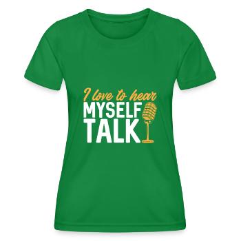 Podcaster Podcast - Women's Functional T-Shirt - kelly green - Front - AI Model Female 172 dark (172cm)