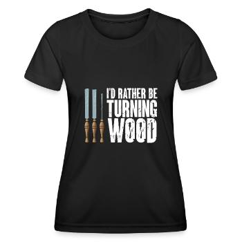 Woodturning Woodturning Wood Lathe Lathe - Women's Functional T-Shirt - black - Front - AI Model Female 172 light (172cm)