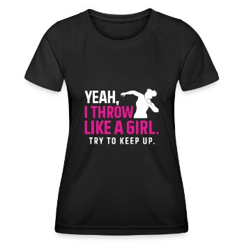Lancer du poids Athlétisme - T-shirt sport Femme - noir - Devant - AI Model Female 172 light (172cm)