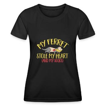 Furet, propriétaire de furet - T-shirt sport Femme - noir - Devant - AI Model Female 172 light (172cm)