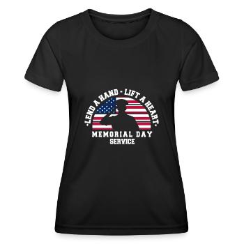 Lend A Hand Lift A Heart Memorial Day Service - Women's Functional T-Shirt - black - Front - AI Model Female 172 light (172cm)