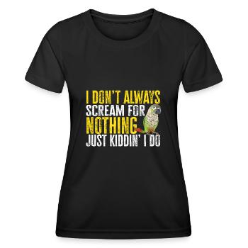 Molinasittich Papagei Vogel Sittich - Frauen Funktions-T-Shirt - Schwarz - Vorne - AI Model Female 172 light (172cm)