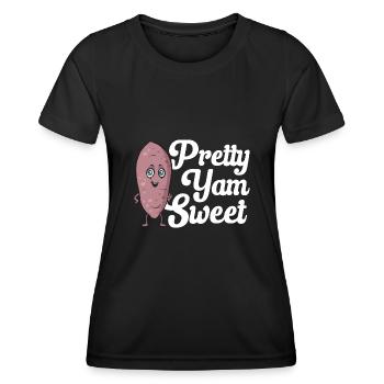 Légumes-racines de patates douces - T-shirt sport Femme - noir - Devant - AI Model Female 172 light (172cm)