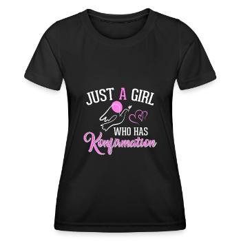 Just a girl who has Konfirmation - Frauen Funktions-T-Shirt - Schwarz - Vorne - AI Model Female 172 light (172cm)