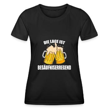 Die Lage ist Besäufniserregend Sauf tshirt Bier - Frauen Funktions-T-Shirt - Schwarz - Vorne - AI Model Female 172 light (172cm)
