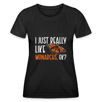 Monarque papillon monarque américain papillon monarque - T-shirt sport Femme - noir - Devant - AI Model Female 172 light (172cm)