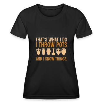 Pottery Pottery Pottery Artist Clay - Women's Functional T-Shirt - black - Front - AI Model Female 172 light (172cm)