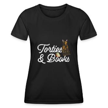 Schildpatt Katze Tortoiseshell Cat Tortie - Frauen Funktions-T-Shirt - Schwarz - Vorne - AI Model Female 172 light (172cm)