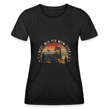 Miniature Pinscher Rehpinscher Min Pin Dog - Women's Functional T-Shirt - black - Front - AI Model Female 172 light (172cm)