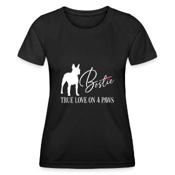 Bostie wahre Liebe auf vier Pfoten - Frauen Funktions-T-Shirt - Schwarz - Vorne - AI Model Female 172 light (172cm)