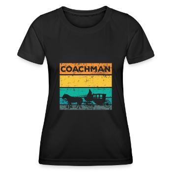 Cocher cocher cheval - T-shirt sport Femme - noir - Devant - AI Model Female 172 light (172cm)