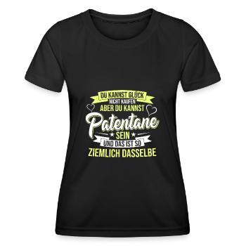 Patentante Glück Spruch Taufpatin - Frauen Funktions-T-Shirt - Schwarz - Vorne - AI Model Female 172 light (172cm)