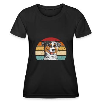 Berger australien miniature - T-shirt sport Femme - noir - Devant - AI Model Female 172 light (172cm)