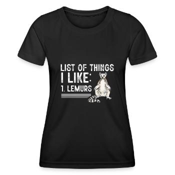 Lemur Catta Ring-tailed lemur - Women's Functional T-Shirt - black - Front - AI Model Female 172 light (172cm)