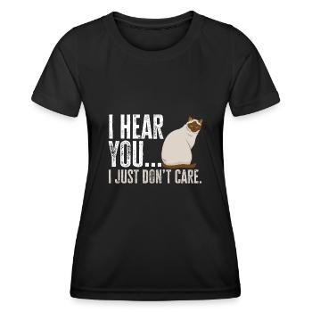 Siamkatze - Frauen Funktions-T-Shirt - Schwarz - Vorne - AI Model Female 172 light (172cm)