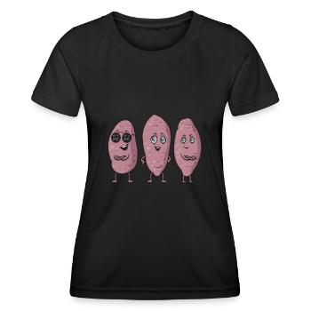 Légumes-racines de patates douces - T-shirt sport Femme - noir - Devant - AI Model Female 172 light (172cm)
