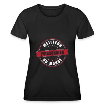 Meilleur poissonnier profession métier humour - T-shirt sport Femme - noir - Devant - AI Model Female 172 light (172cm)