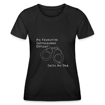 Gardien de prison Prison Police Cadeau - T-shirt sport Femme - noir - Devant - AI Model Female 172 light (172cm)