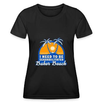 I Need To Be Seahabilitated Baker Beach Summer - Frauen Funktions-T-Shirt - Schwarz - Vorne - AI Model Female 172 light (172cm)