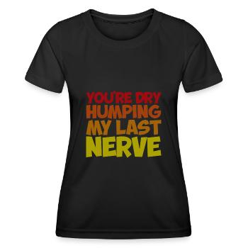 Tu es à sec en train de fredonner mon dernier nerf - T-shirt sport Femme - noir - Devant - AI Model Female 172 light (172cm)
