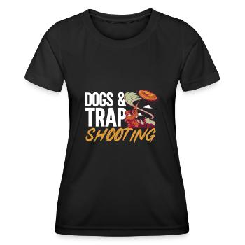 Trapschießen Skeet Tontaubenschießen - Frauen Funktions-T-Shirt - Schwarz - Vorne - AI Model Female 172 light (172cm)