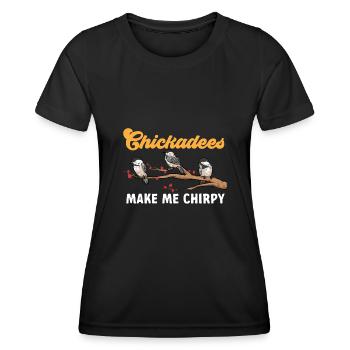 Observation des oiseaux mésanges - T-shirt sport Femme - noir - Devant - AI Model Female 172 light (172cm)