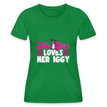 Lévrier italien Greyhound Chiens - T-shirt sport Femme - vert - Devant - AI Model Female 172 dark (172cm)