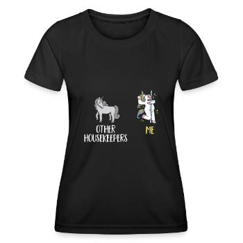 Domestic help, cleaner, housekeeper - Women's Functional T-Shirt - black - Front - AI Model Female 172 light (172cm)