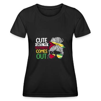 Guyana Flag Guyanais Guyanais - T-shirt sport Femme - noir - Devant - AI Model Female 172 light (172cm)