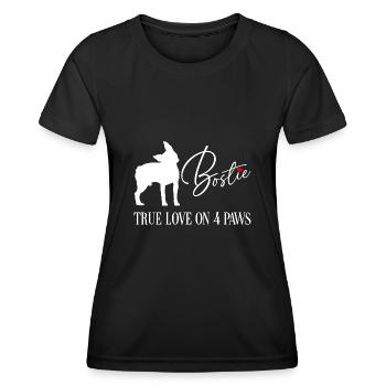 Bostie wahre Liebe auf vier Pfoten - Frauen Funktions-T-Shirt - Schwarz - Vorne - AI Model Female 172 light (172cm)