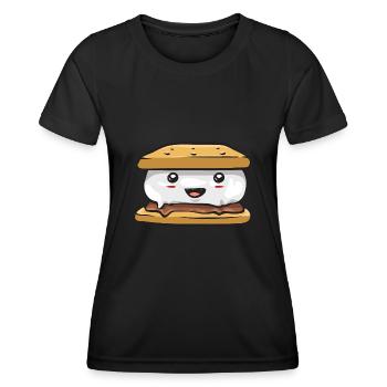 S'more Campfire Marshmallow Camping - T-shirt sport Femme - noir - Devant - AI Model Female 172 light (172cm)