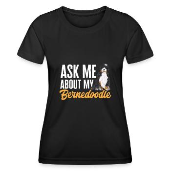 Bernedoodle Dog - Women's Functional T-Shirt - black - Front - AI Model Female 172 light (172cm)
