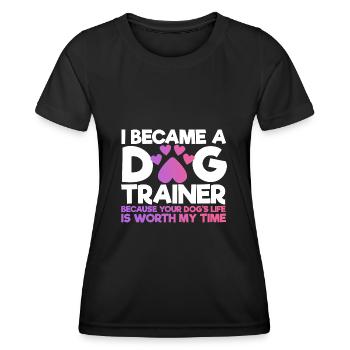 Dog trainer dog training dog - Women's Functional T-Shirt - black - Front - AI Model Female 172 light (172cm)
