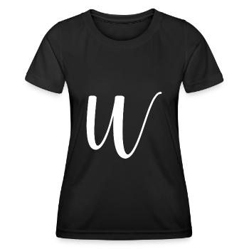 Calligraphy, initial W - Women's Functional T-Shirt - black - Front - AI Model Female 172 light (172cm)