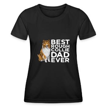 Collie à poil long Collie rugueux Chien - T-shirt sport Femme - noir - Devant - AI Model Female 172 light (172cm)