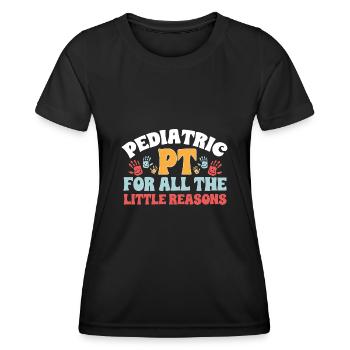 Kinésithérapie Kinésithérapeute pédiatrique - T-shirt sport Femme - noir - Devant - AI Model Female 172 light (172cm)
