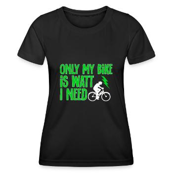 Electric Bike Cycling Biker E-Bike - Women's Functional T-Shirt - black - Front - AI Model Female 172 light (172cm)