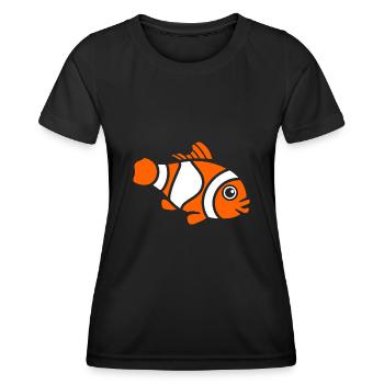 Poisson clown - T-shirt sport Femme - noir - Devant - AI Model Female 172 light (172cm)