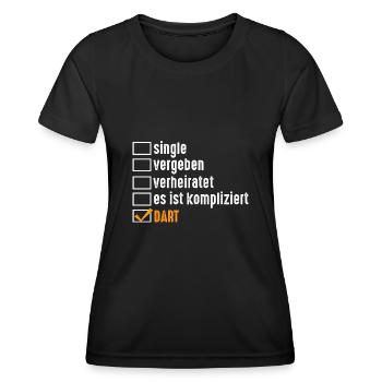Dart Dartsspieler Darts - Frauen Funktions-T-Shirt - Schwarz - Vorne - AI Model Female 172 light (172cm)