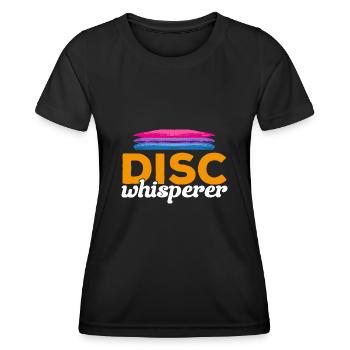 Discgolf Disc Golf Frisbee - Frauen Funktions-T-Shirt - Schwarz - Vorne - AI Model Female 172 light (172cm)