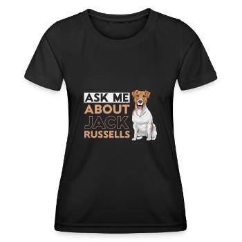 Jack Russell Terrier - T-shirt sport Femme - noir - Devant - AI Model Female 172 light (172cm)