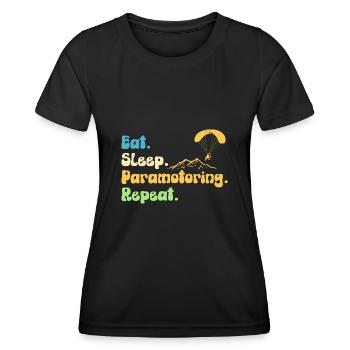 Paramoteur Parapente motorisé - T-shirt sport Femme - noir - Devant - AI Model Female 172 light (172cm)