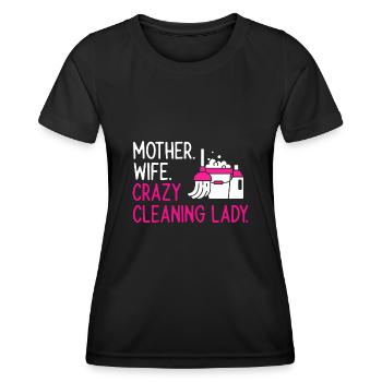 Domestic help, cleaner, housekeeper - Women's Functional T-Shirt - black - Front - AI Model Female 172 light (172cm)